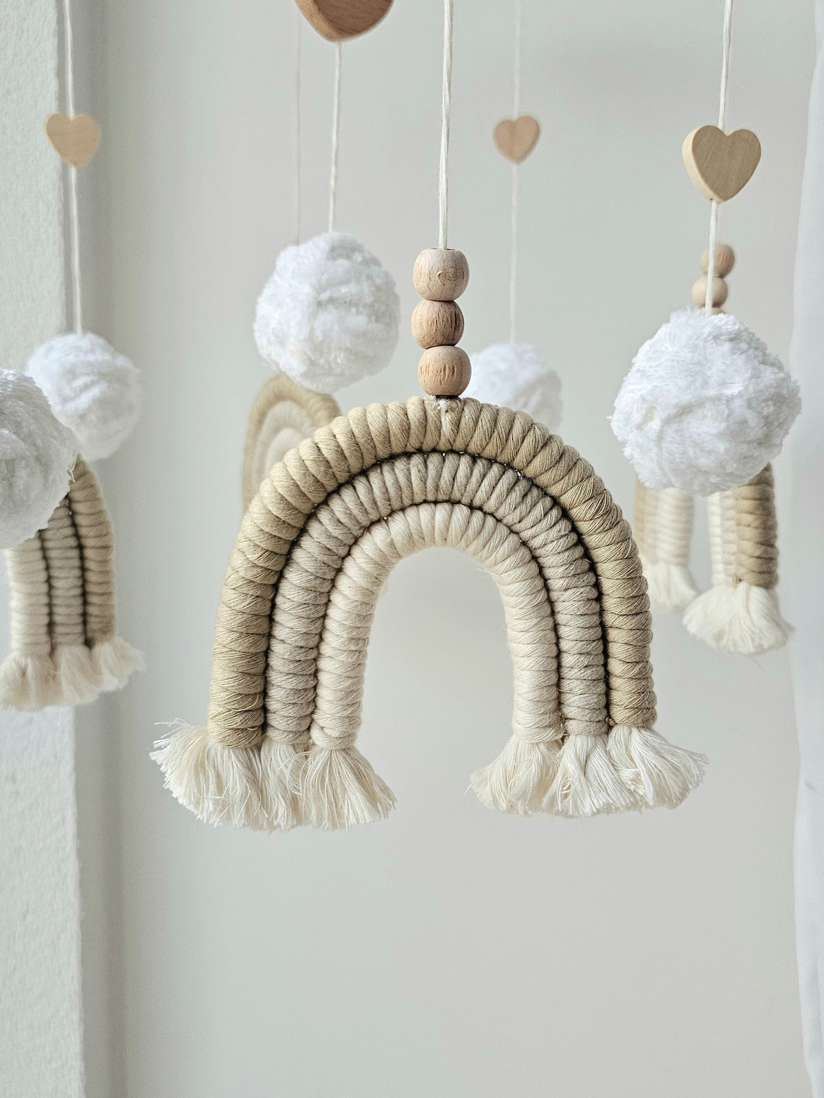Baby Mobile Makramee in hellem beige