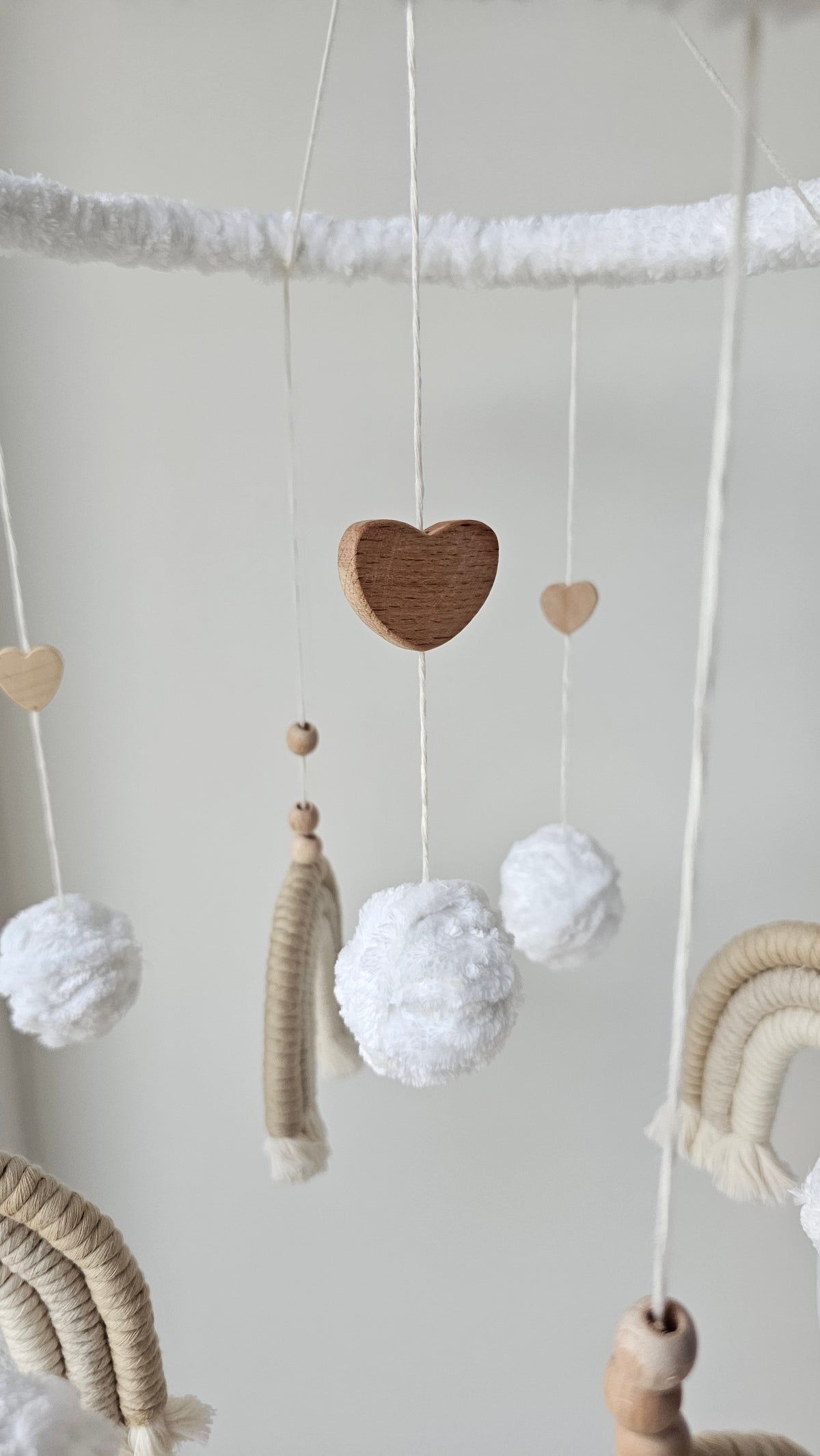 Baby Mobile Makramee in hellem beige