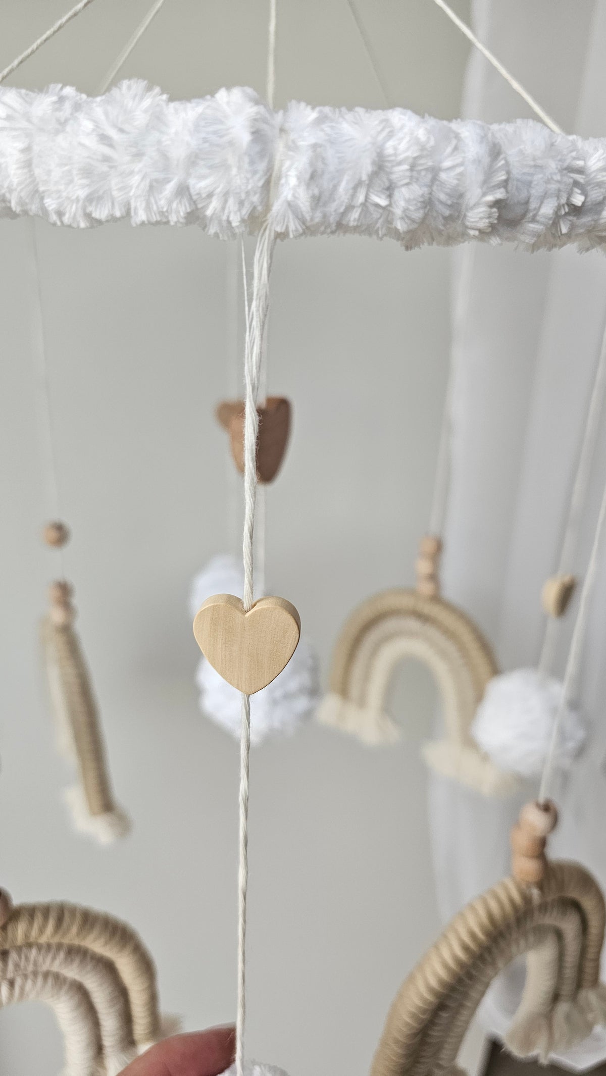 Baby Mobile Makramee in hellem beige