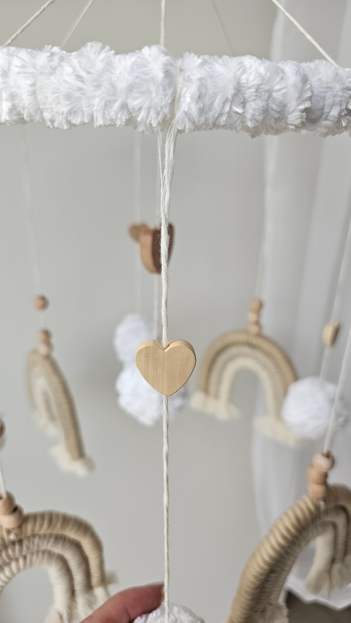Baby Mobile Makramee in hellem beige