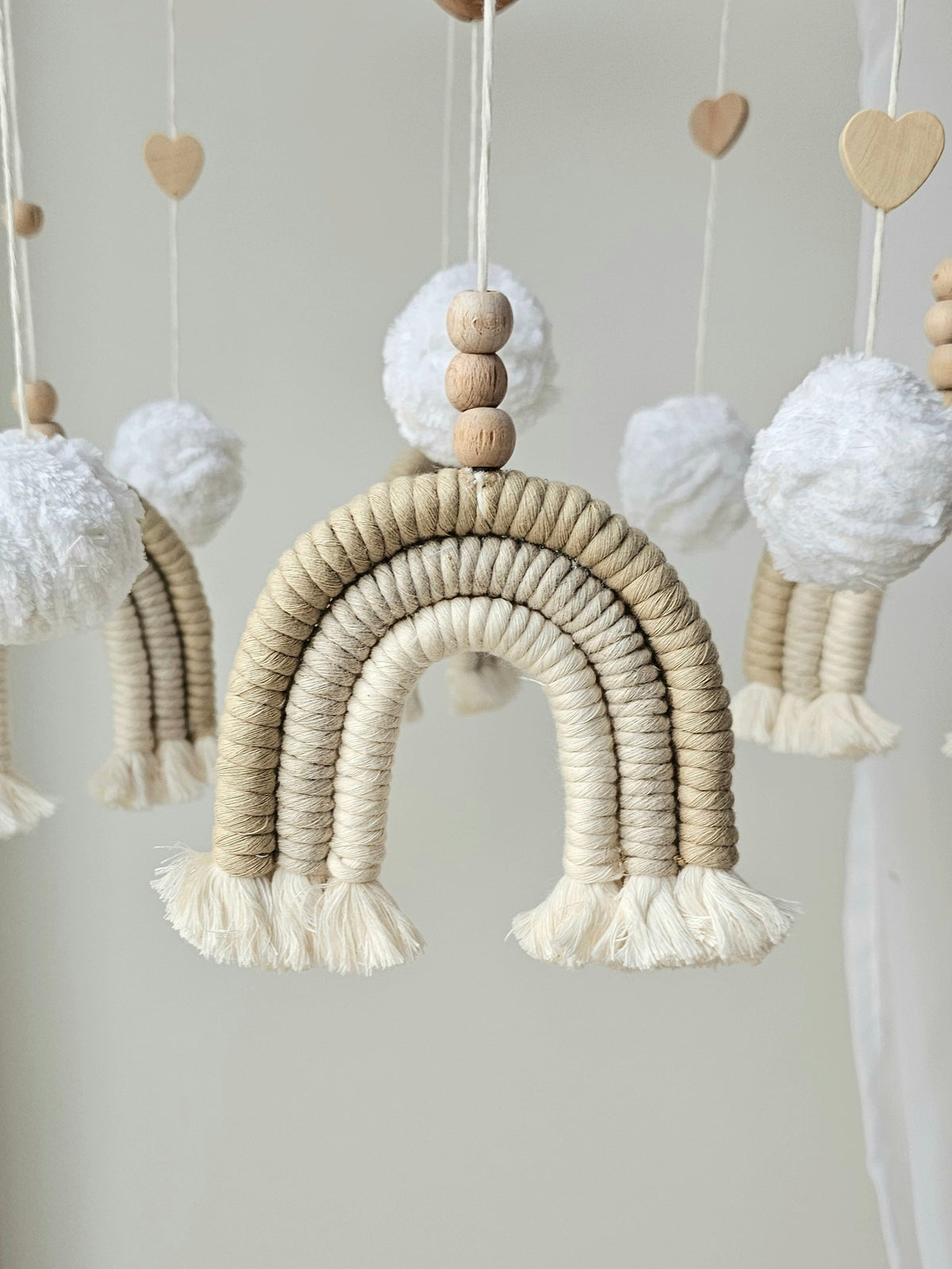 Baby Mobile Makramee in hellem beige