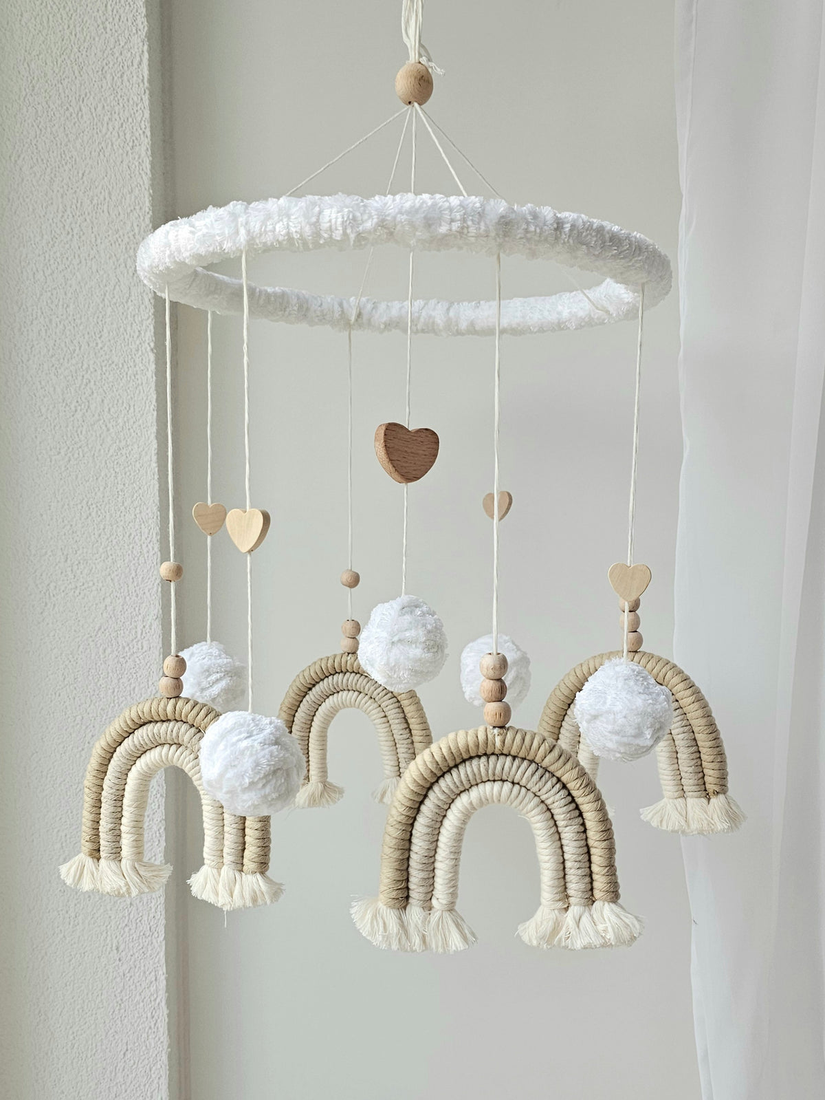 Baby Mobile Makramee in hellem beige