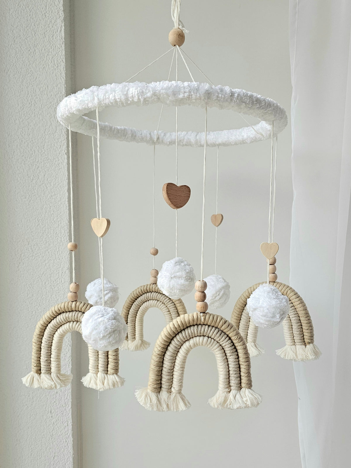 Baby Mobile Makramee in hellem beige