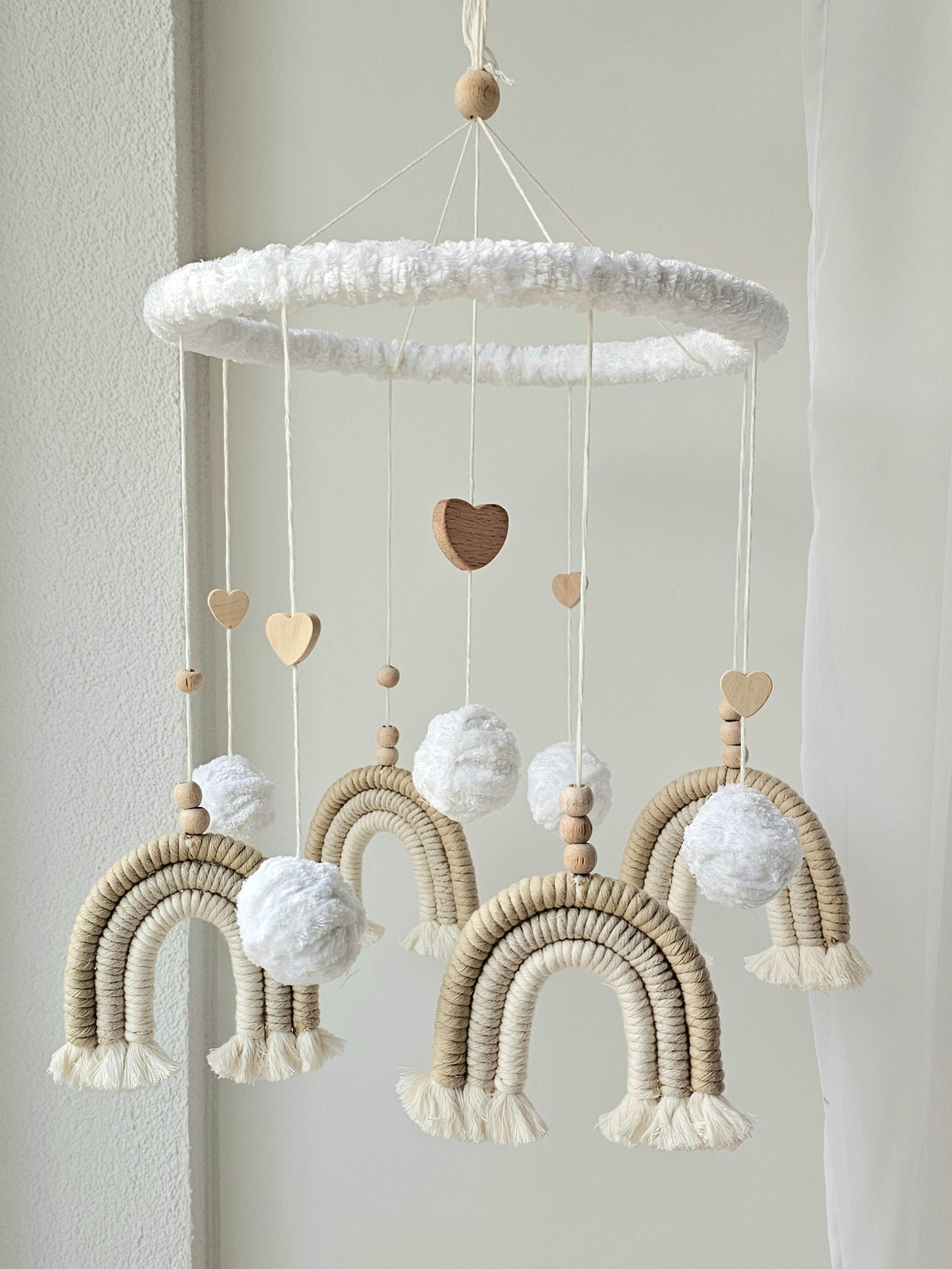Baby Mobile Makramee in hellem beige