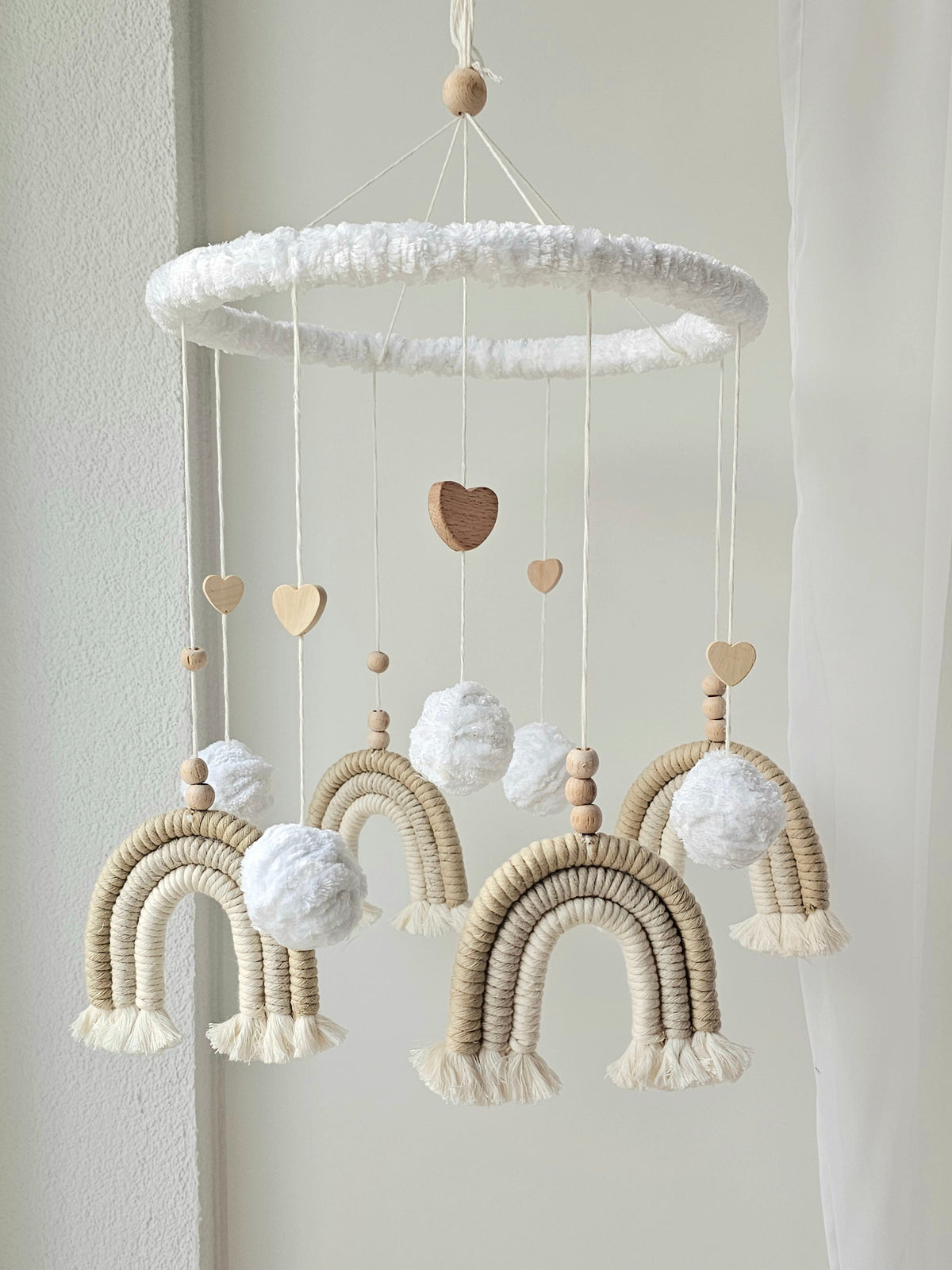 Baby Mobile Makramee in hellem beige