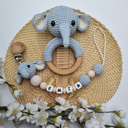 2er Set Crochet Liebe Elefant