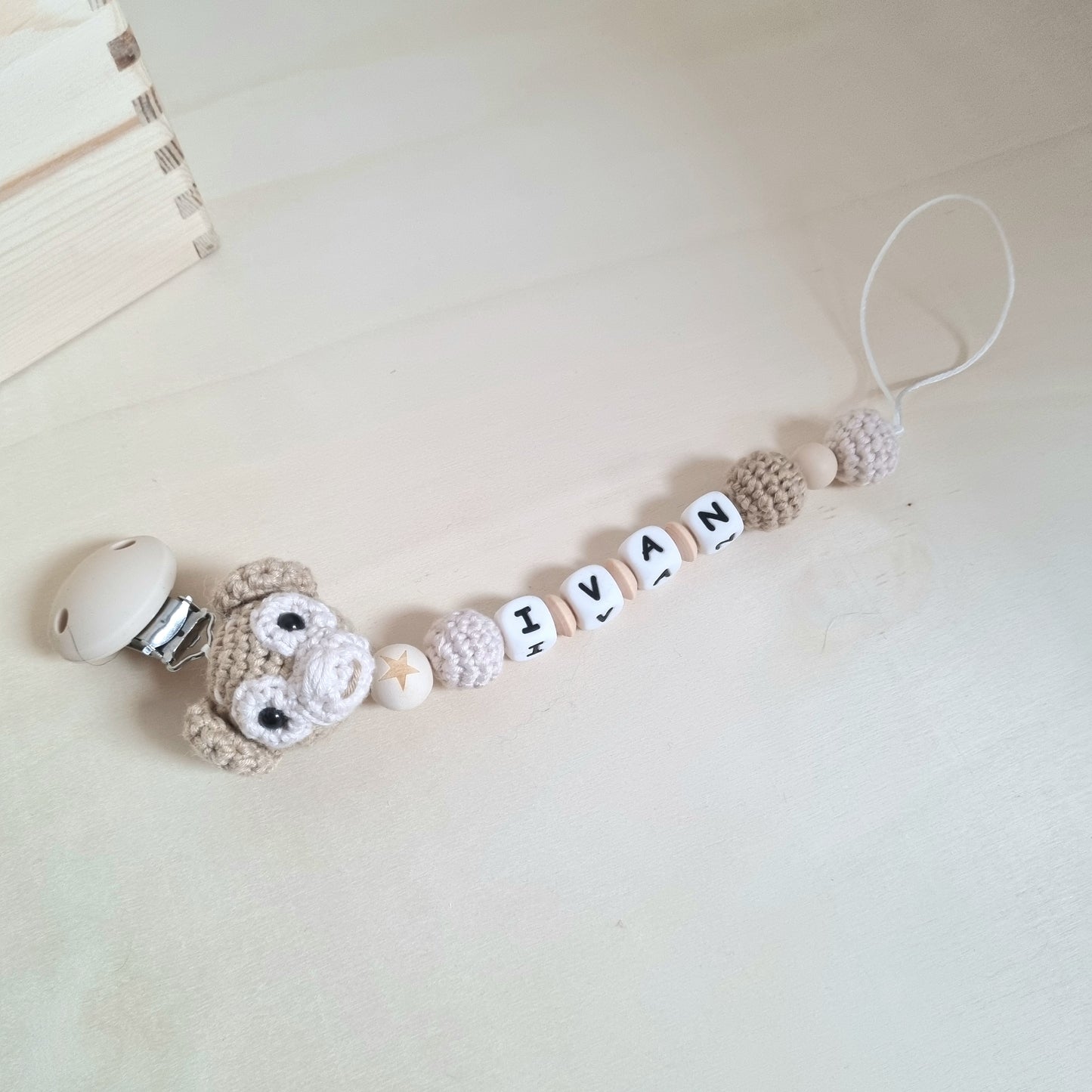 Erinnerungsbox personalisiert mit XXL Set Crochet Liebe Äffchen