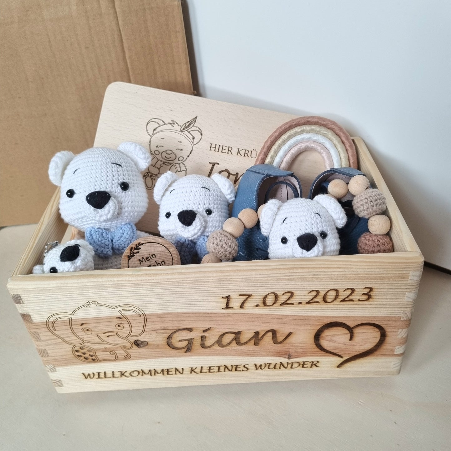 Mini Set Bärchen in Geschenkbox personalisiert