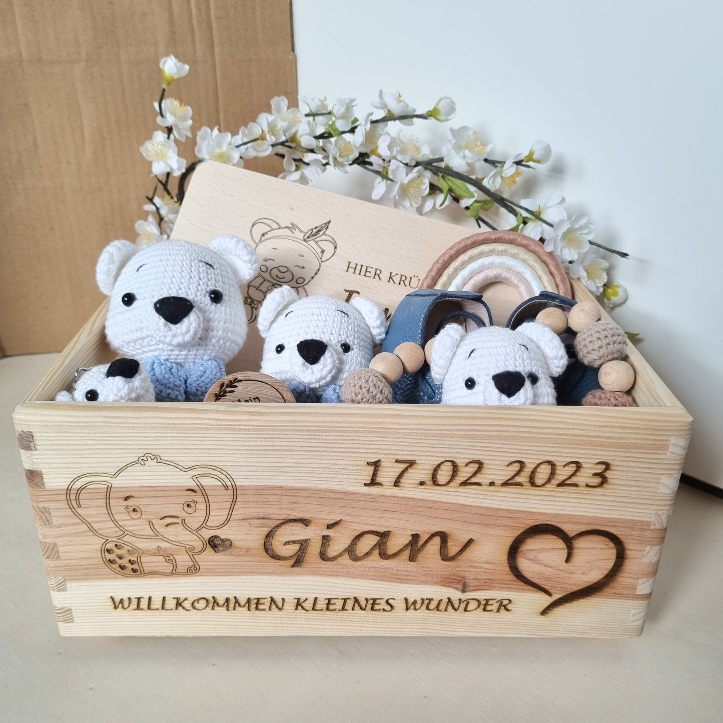 Mini Set Bärchen in Geschenkbox personalisiert