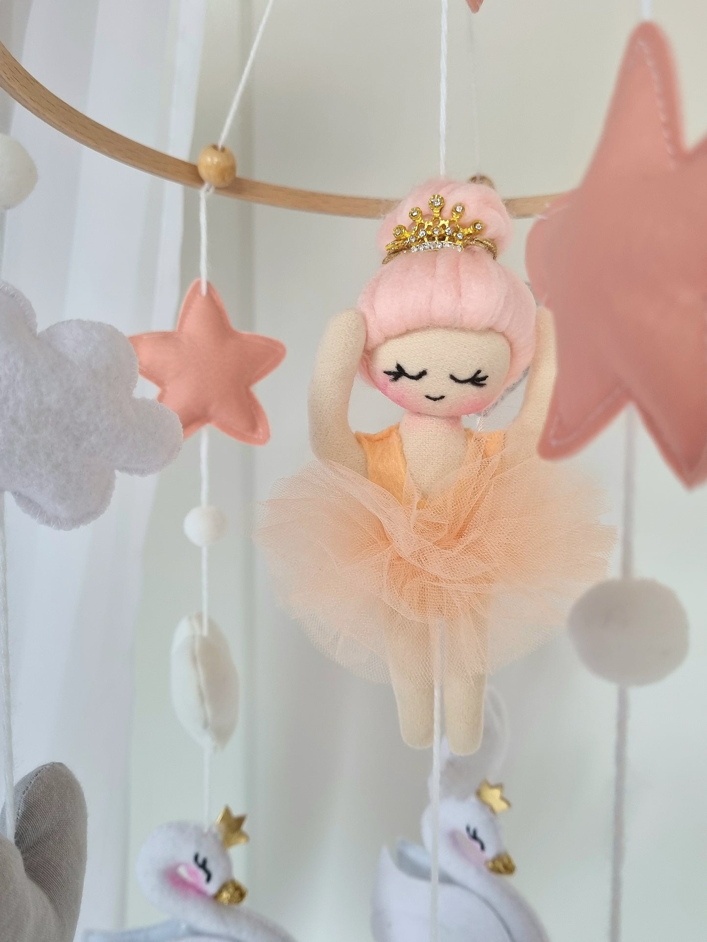 Baby Mobile Ballerina peach