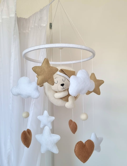 Baby Mobile träumender Bär beige